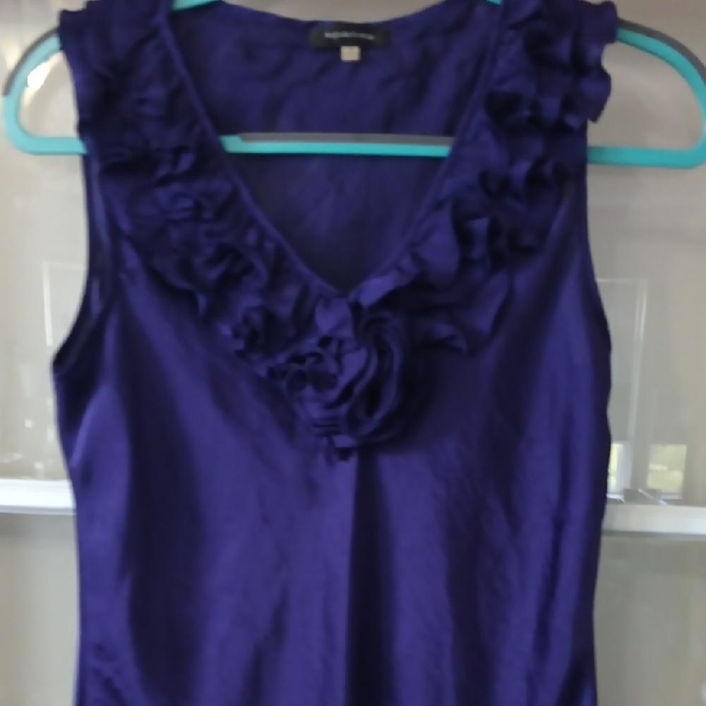 Spense Purple Ruffled Tank Top